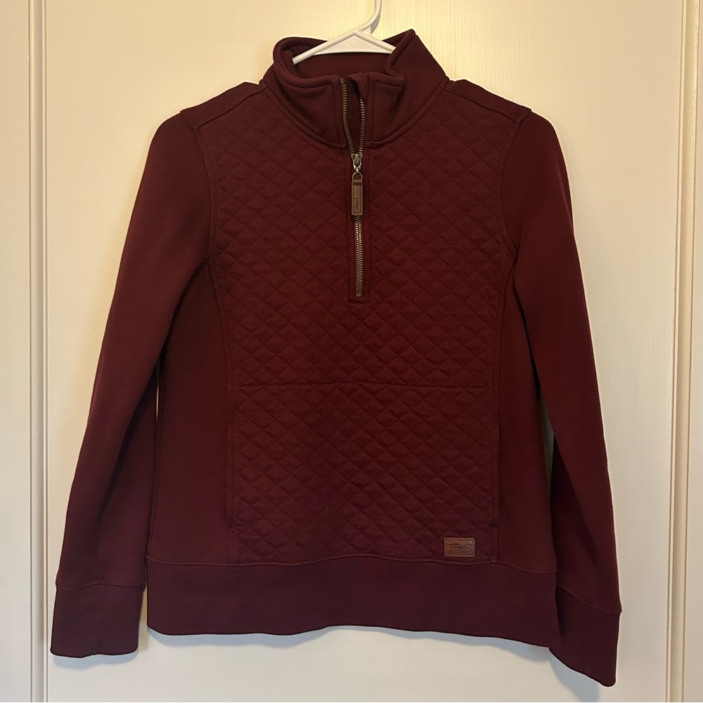 LL Bean Quilted Half Zip Pullover
